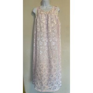 Vintage 1970s Dynasty Collection Babydoll Satin Midi‎ Slip Dress L Pink Coquette